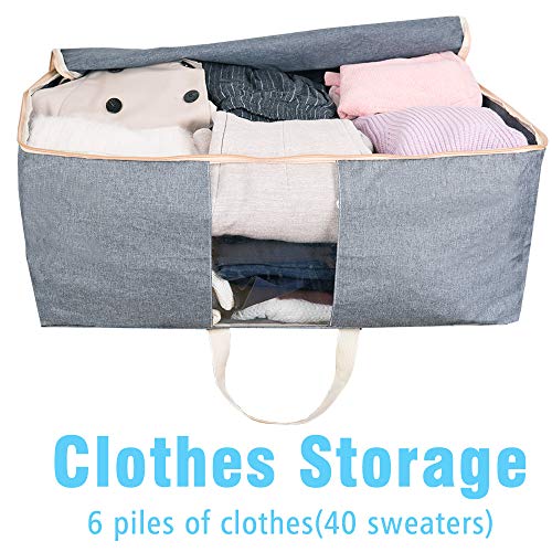 Qozary Large Storage Bags for Comforters, Blankets, Clothes, Quilts and