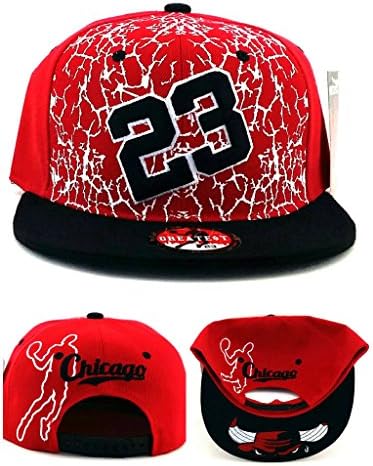 GREATEST PRODUCTS Chicago New Greatest 23 MJ Cracked Jordan Bulls Black White Red Cement Era Snapback Hat Cap