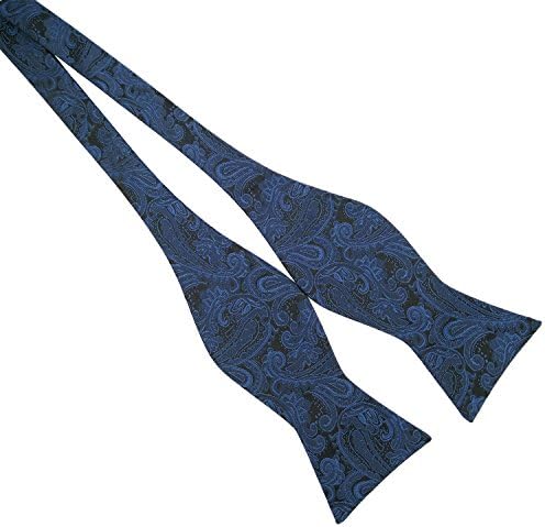 Startby Mens Adjustable Self-tied Tuxedo &amp; Wedding Bow Ties Blue Paisley