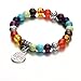 17 MILE 7 Chakra Healing Natural Colorful Stone Yoga Gemstone Bracelet Tree of Life Charm Gifts for Women and Girls