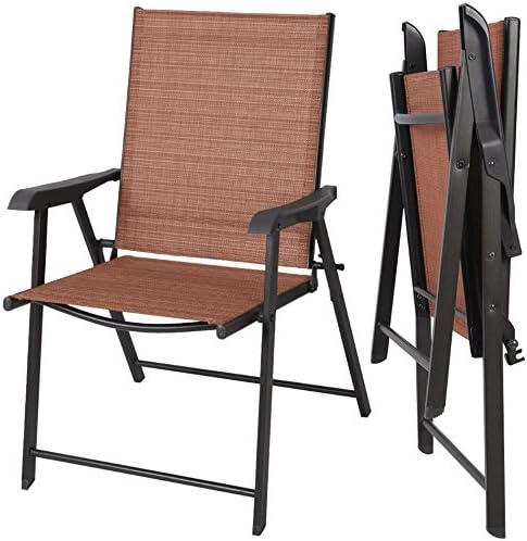 Quality Chairs - Set of 2 Patio Chairs - Patio Garden Folding Outdoor Chair - Camping Beach Pool Lounge Deck Yard Lawn Garden Furniture Set - Folding Save Spaces - Relax Chill Out - Durable Convenient