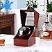 [New Style Rubber Wood] Love Nest Wood Automatic Single Watch Winder, Pure Handmade Watch Holder Winder with Automatic Japanese Mabuchi Motor, Rotator Watch Winder for Men（Power Included）