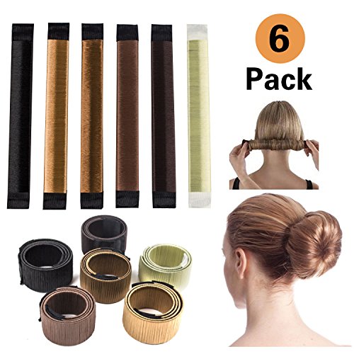 6 PCS Bun Hair Maker, Magic Hair Styling Donut Bun Maker, Hair Bun Shapers for Women Girls DIY Hairstyle Tools, No Clip Hair - Thumbnail 7