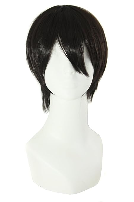 MapofBeauty 12 Zoll/30cm Synthetische Cosplay Gerade Kurze Perücke (braun Schwarz)