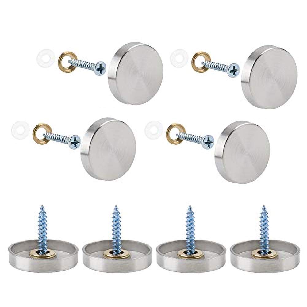 INCREWAY Mirror Screws, 20 Sets 25mm Stainless Steel Mirror Nails with Decorative Caps Covers