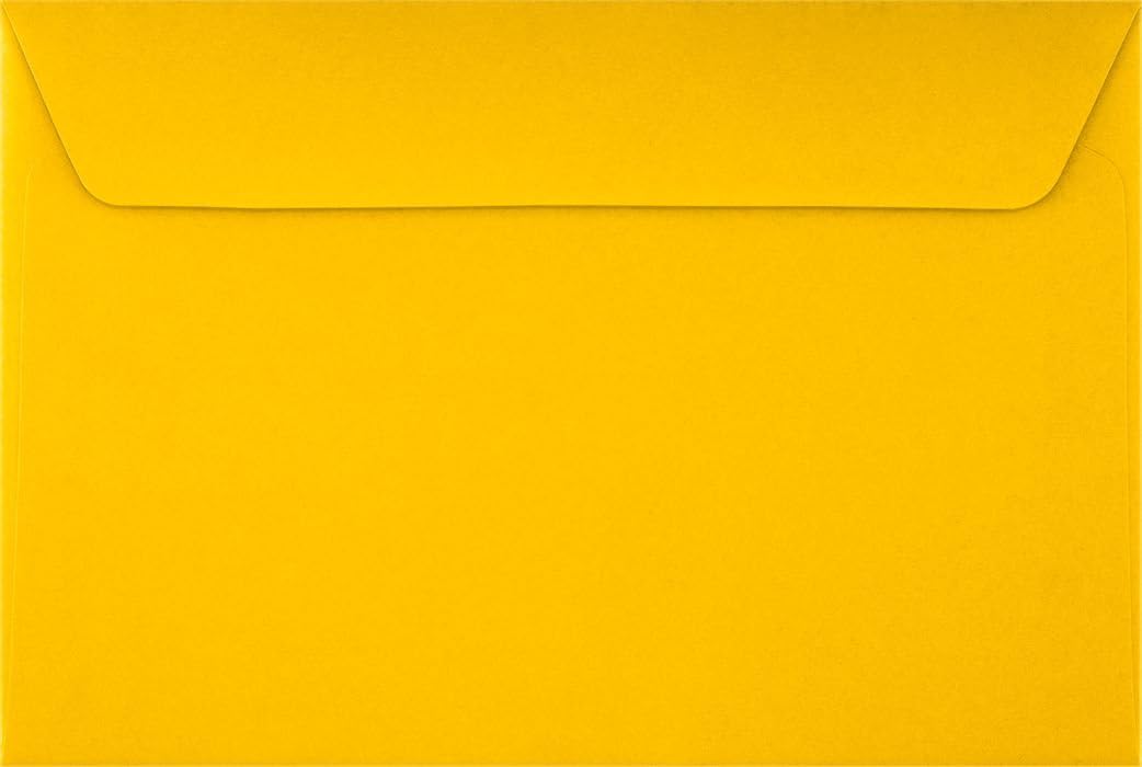 6 x 9 Booklet Envelopes in 80 lb. Sunflower for Mailing a Business Letter, Catalog, Financial Document, Magazine, Pamphlet, 50 Pack (Yellow) : Office Products