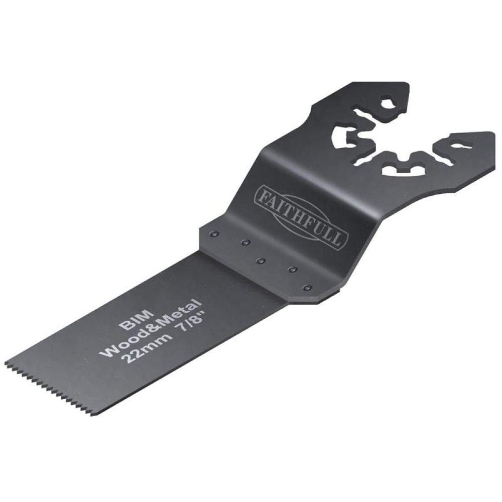 Faithfull FAIMFWM22B Flush Cut Wood-Metal Blade 22mm Bi-M Pack of 5