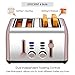 4 Slice toaster, Extra Wide Toaster 4 Slice Stainless Steel with Defrost/Reheat/Cancel/Quick Buttons 7 Browning Settings, 1400W, Rose Gold