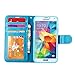 Joopapa S5 Case, Galaxy S5 Case, Galaxy S5 Luxury Fashion Pu Leather Magnet Wallet Flip Case Cover with Built-in Credit Card/ID Card Slots for Samsung Galaxy S5 / Galaxy Sv/Galaxy S5 I9600 (Blue)