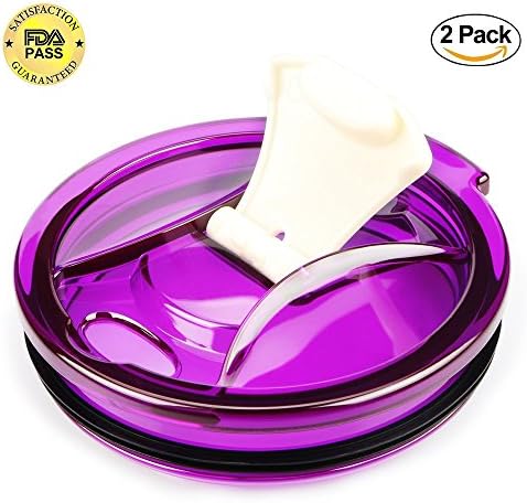 2 Pack Spill Proof and Splash Resistant Lid for Yeti Rtic Ozark Trails Tumbler Rambler Cups 30 oz (Purple)