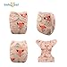 Babygoal Baby Cloth Diapers for Girls, One Size Pocket Adjustable Reusable Nappy 6pcs+6 Inserts+6pcs Bamboo Wipes 6YDG04