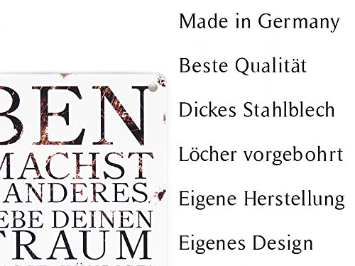 Schild Made in Germany WANDSCHILD Metallschild Vorsicht FREILAUFENDE HÜHNER Deko Huhn Lustig – Bild 3