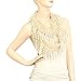 Falari Women Lace Infinity Loop Scarf With Fringes Polyester Cream YH15-12