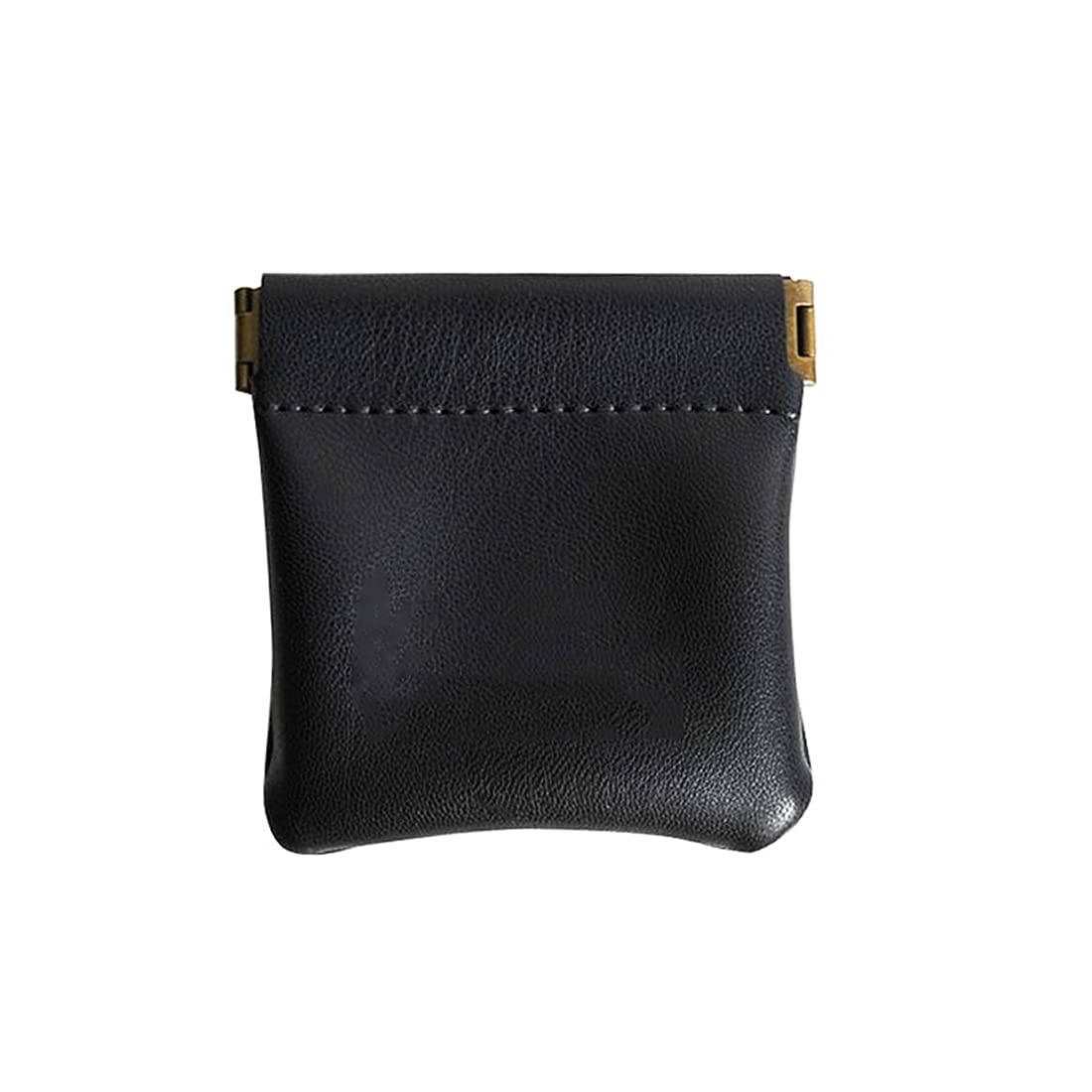 Aabellay PU Leather Mini Squeeze Coin Purse Small Keychain Wallet Earbud Case Cable Organizer Pouch Small Cash Holder Change Pouch for Men Women Size 3.5 X 3.5 in – Black