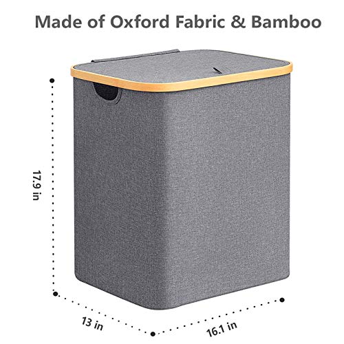 BRIAN-DANY-Laundry-Hamper-with-Lid-Bamboo-Dirty-Clothes-Basket-with-Handle-Waterproof-Collapsible-Laundry-Hamper-Storage-for-Bedroom-Grey