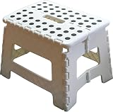 Armo Home Folding Stool Step Down Footstool White Carry Handle 150kg view 1