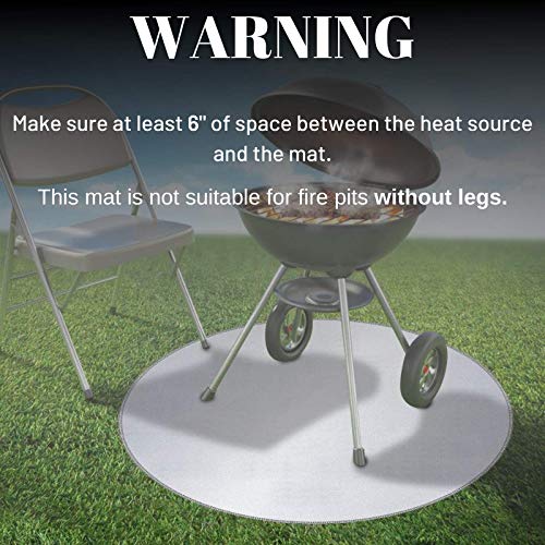 JAVUS Fire Pit Mat 3 Layers 36" for Deck Firepits Protect Grass