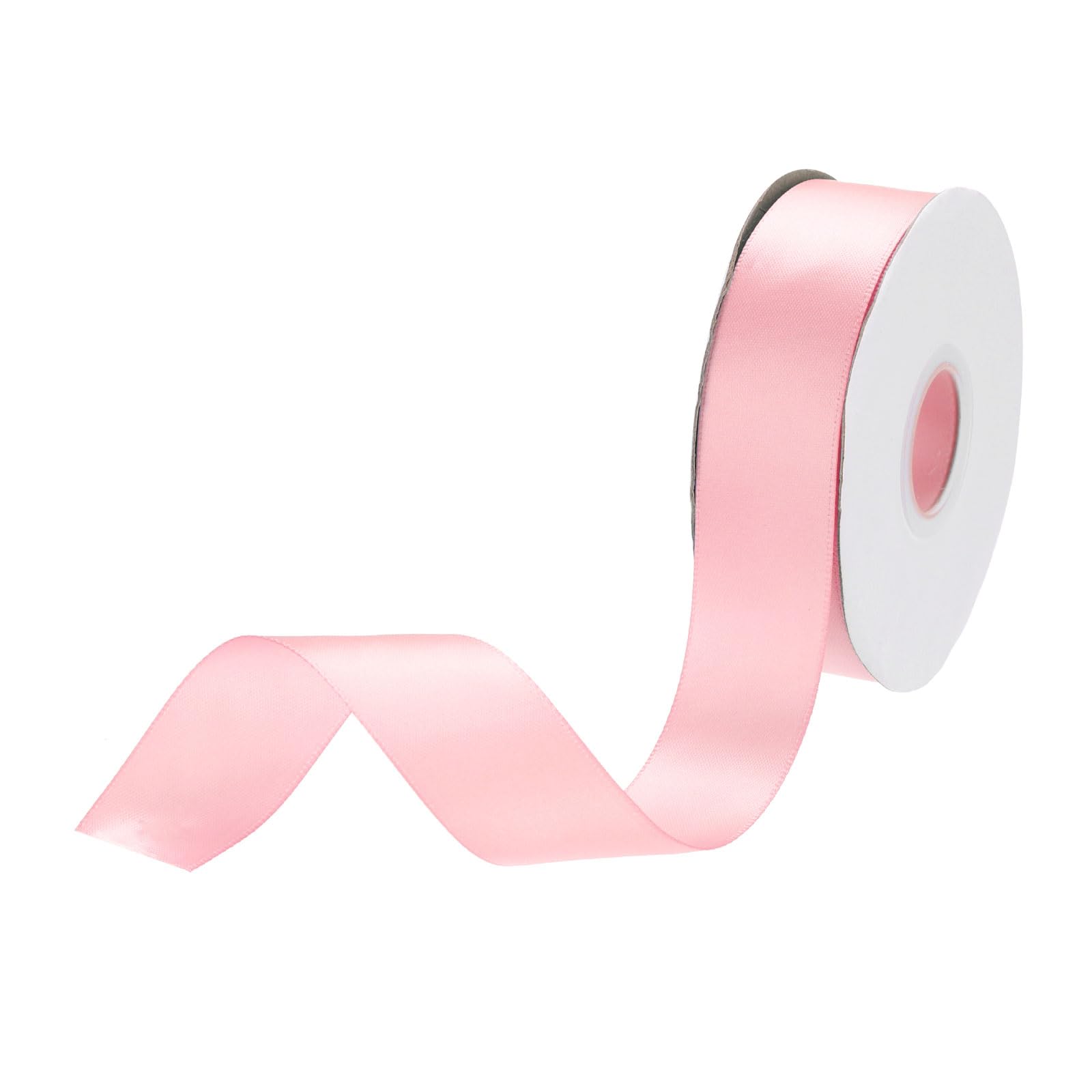 DMiotech 25mm Satin Ribbon 23m/75ft Thin Double Face Fabric Grosgrain Ribbon for Gift Wrapping Floral Hair Flower Bouquet, Coral Pink