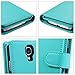 ULAK Galaxy S4 Case, S4 Case - Multi Card Slots Series PU Leather Magnetic Wallet Case Cover for Samsung Galaxy S4 IV i9500 (Aqua Blue)