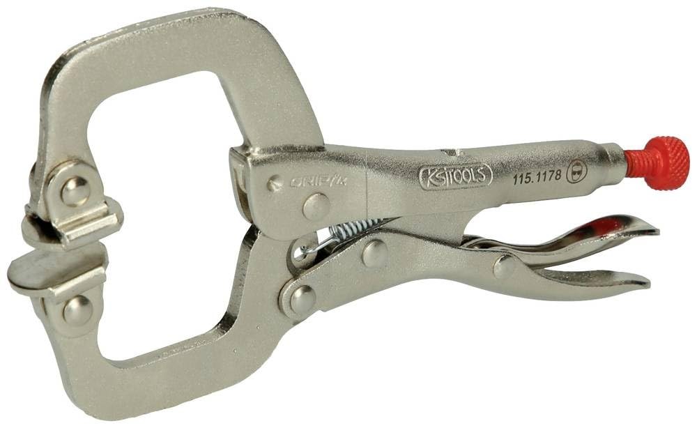 KS Tools 115.1178 C-clamps with pads-American type, 0-25mm