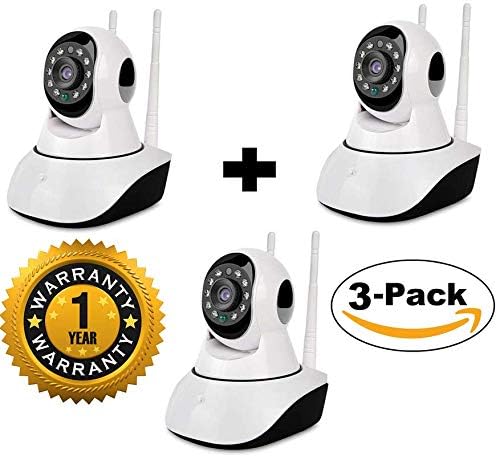 Zaptin Pack of 3 Wireless Bluetooth Dual Antenna WiFi 360 Degree Smart CCTV Camera for Personal Surveillance with Infrared Night Mode for Redmi 6A, Mi A2, Honor 8X, OnePlus 6T