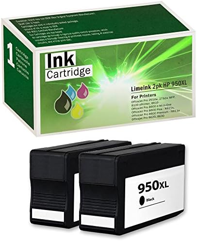 Limeink Compatible Ink Cartridge Replacements 950XL High Yield (2 Black, 2 Pack)