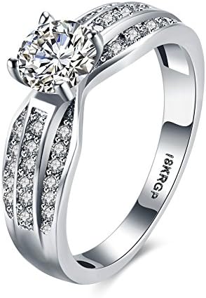 Fashion Women Charms Jewelry Zircon Platinum Plating Romantic Circular Statement Rings