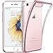 iPhone 7 Case, ESR iPhone 7 Clear Soft TPU Back Cover with Electroplating Frame Bright Glossy Metal Coloring Bumper [Slim Fit] for 4.7 inches iPhone 7 - Rose Gold Plating Frame