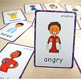 SANTSUN 14 Feelings Emotions Flashcards and Affection Emotional Intelligence Kindergarten Classroom Decoration Background Wall Stickers Teach Flash Card