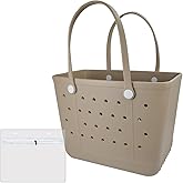 UeKeKicg Extra Large Rubber Tote Bag Beach Bag, Washable Durable Open Beach Tote Bag, Travel Totes Bag for Pool Boat Sports | Beach Bag, Washable, Durable, Open Beach, Travel Totes Bag, Pool