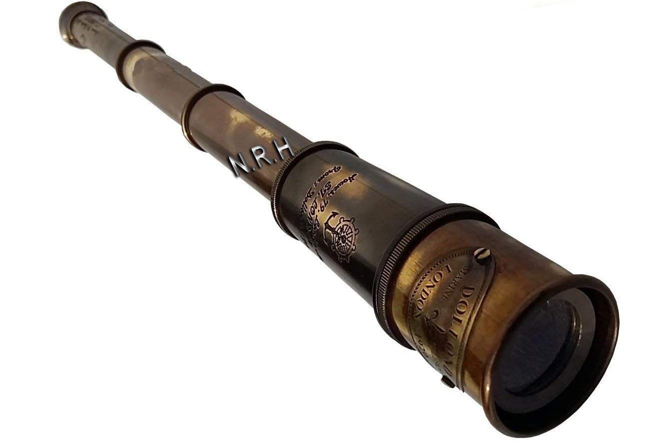 1920 Ship Captain's Working Telescope | Brass Made Spyglass | Glass Optics & Hi-Magnification | Pirate's Instrument | Brass Maritime Vintage Telescope