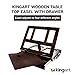 KINGART Adjustable Wood Espresso Stained Desk Table Easel with Storage Drawer, Paint Palette, Portable Wooden Artist Desktop, Painting, Drawing Sketching Book StandE