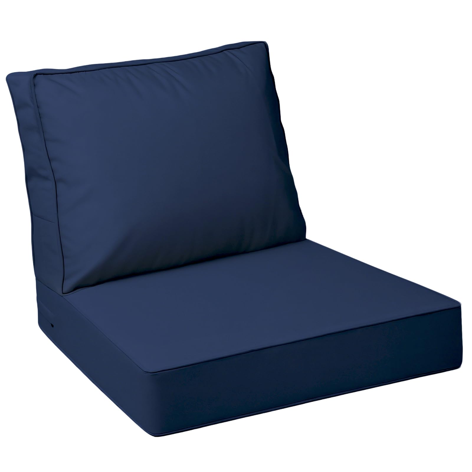 Photo 1 of AAAAAcessories Outdoor Deep Seat Cushions with Double Welted Pillow, Waterproof, Fade-Resistant Patio Furniture Replacement Cushions, 24" x 24" x 5" + 24" x 19", Navy Blue