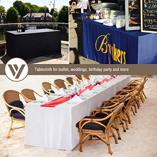 VEEYOO 6 Feet Table Cover - 72 x 30 Inch - Fitted Rectangle Polyester Table Cloth for 6 ft Table - Great for Banquet, Parties, Wedding, Royal Blue