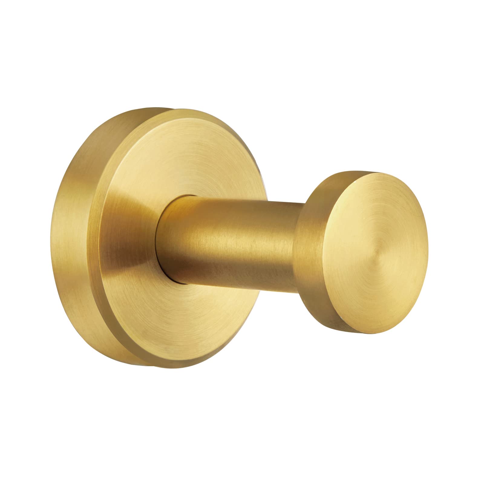 APLusee Brushed Gold Towel Hook for Bathroom, 304 Stainless Steel Round Towel Hanger, Heavy Duty Wall Hook for Kitchen Garage Wall Mounted — image 1