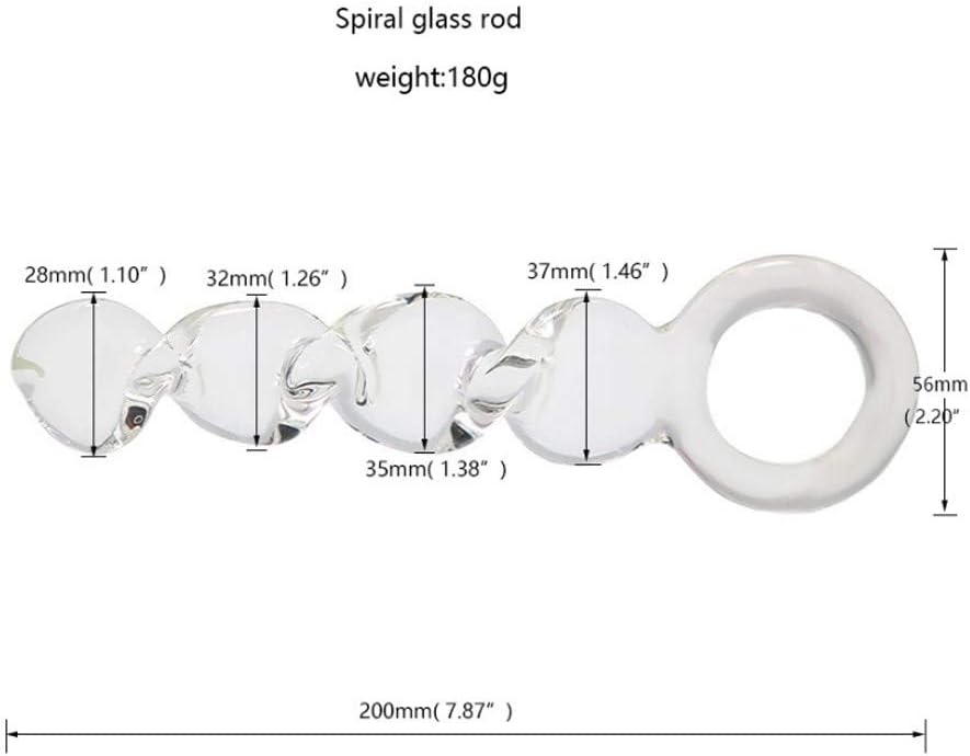 HZS 7.87 Inch Transparent Crystal Glass Stick for Men and Women Can Heat Ice and Fire Massage Stick Different Stimuli T-Shirt