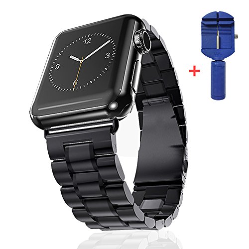 Apple Watch Band, JZxin 42mm Stainless Steel Replacement Band Link Bracelet Strap Classic iWatch Wristband with Double Button Folding Clasp for Apple Watch 42mm Version