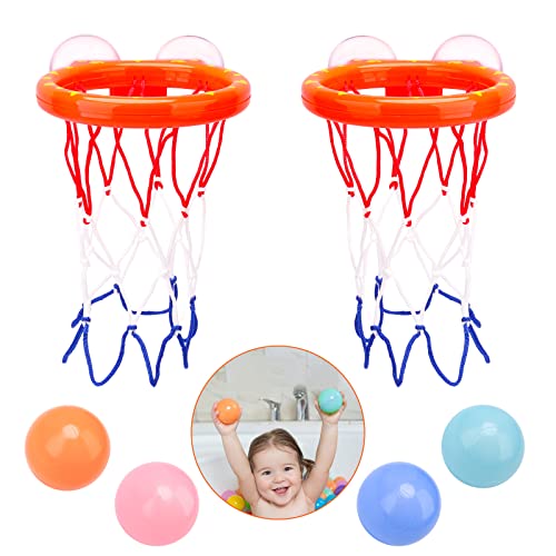 Ledorr 2 Pack Bath Toy Bathtub Basketball Hoop for Toddlers Kids, Boys