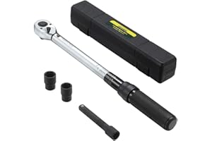 ARUCMIN 1/2-Inch Drive Click Torque Wrench (10-150 ft.-lb./13.6-203.3 Nm) Dual-Direction Adjustable Torque Wrench Set