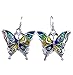 DianaL Boutique Colorful Butterfly Pendant Necklace and Earrings Set with 21 inches Chain Gift Boxed Fashion Jewelry