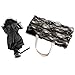 kilofly Anti-UV Folding Arched Parasol Lace Embroidered Travel Umbrella, UPF 40+