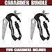 2 Pack - 5-in-1 Multitool Carabiners Knife with Bottle Opener, Screwdrivers and locking carabiner perfect for Zombie Survival Kit