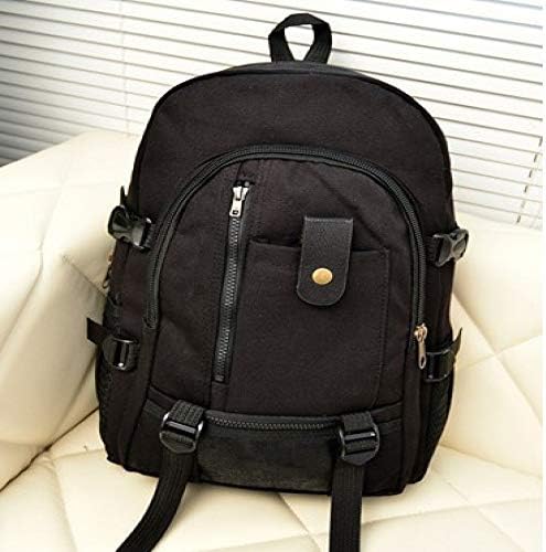 Backpack Men's Backpack Casual Travel Canvas Backpack Large Capacity Student Bag Cool Backpack Fashion Multifunction Backpack Sports Backpack Camping Backpack Black