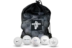 Muddy Toes Golf Balls - 24 Pack Value Mix - Good Condition Used Golf Balls - Muddy Toes Mesh Carrying Bag of Recycled Golf Balls