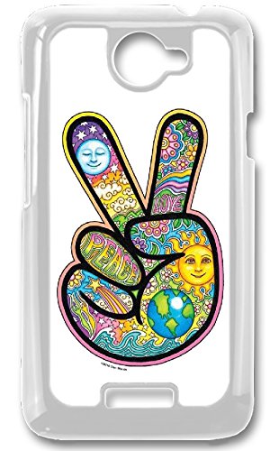 Custom HTC_One_X Case,Peace the sun and the moon Hard Plastic Hard Case for HTC_One_X