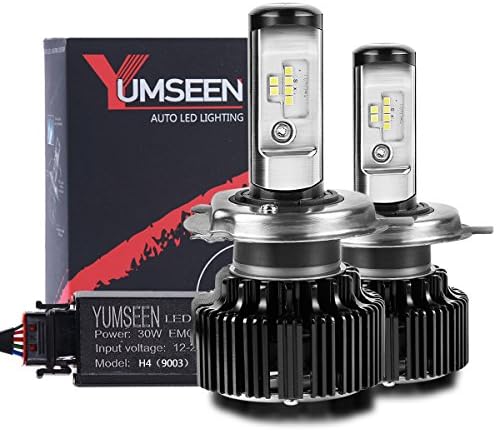 YUMSEEN LED Headlight Bulbs Conversion Kit -H4(9003),60w 6,400Lm 6000K Cool White Philips Light Source - 2 Yr Warranty (H4)