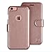 LUPA iPhone 7 Wallet Case, Durable and Slim, Lightweight with Classic Design & Ultra-Strong Magnetic Closure, Faux Leather, Rose Gold, Apple 7 (2016)