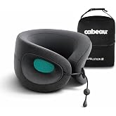 Cabeau Evolution X Deluxe - Best Travel Neck Pillow with Travel Bag (Turqoise Charcoal/Teal)