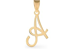 Amberta Italian 9ct Gold Initial Pendant for Women Men | Real Gold Letter Pendant | Solid Gold Pendant without Chain | 9ct Go