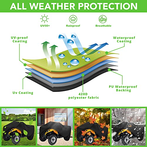 Nilight ATV Cover Waterproof 420D Heavy Duty - Fits Up To 82" L X 47" W